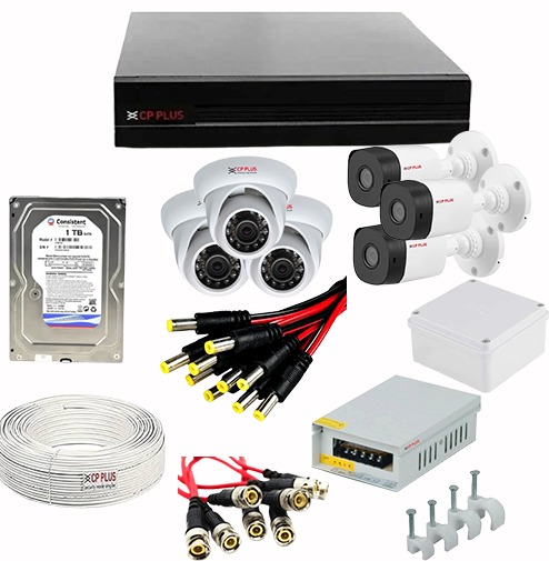 CP PLUS 6 CAMERA PACKAGE - 2.4 MP FULL COLOUR + MIC CAMERA 
